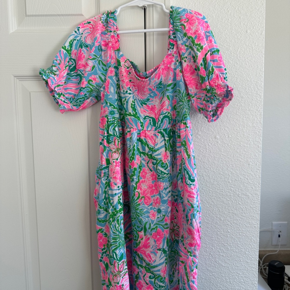 Lilly Pulitzer Vibrant Girls Pink and Blue Dress KIDS